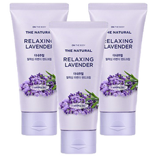 온더바디 더내추럴 핸드크림 릴랙싱 라벤더향, 75ml, 3개