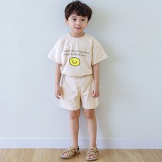 vavkids 兒童透氣字母微笑圖案上下套裝