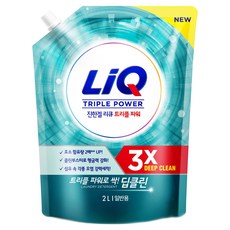 리큐 진한겔 딥클린 트리플파워 일반용 액상세제 리필, 2L, 1개