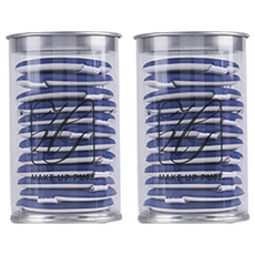 Nillo 圓形氣墊粉撲 12入 + 圓形盒組, 海軍藍, 2套