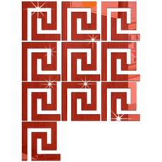 Nader 室內裝飾鏡面貼紙 10入, 紅色