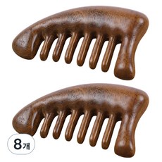 홈즈픽 원목 두피 마사지 괄사, 브라운, 8개