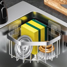 Isabel Home 水槽黏貼式菜瓜布架, 銀色, 1個