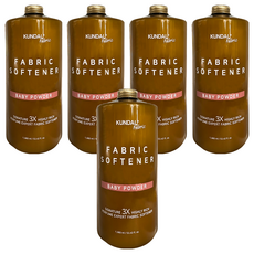 KUNDAL 昆黛爾 3倍濃縮衣物柔軟精 爽身粉香, 1.58L, 5瓶