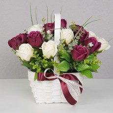 法式橢圓人造花籃, 梅洛混合