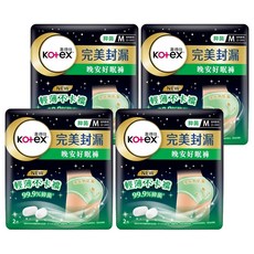 Kotex 靠得住 抑菌好眠褲 褲型衛生棉, M(腰圍22~34吋), 2件, 4包
