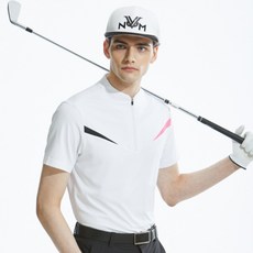 NEVERMINDALL 男士俐落剪裁圓領拉鍊T恤