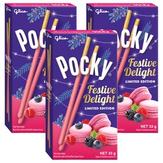 glico 格力高 Pocky 百奇 法式莓果風味棒, 33g, 3盒