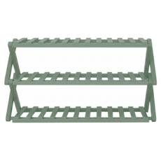 楠竹免安裝折疊三層簡易鞋架 天然竹材 承重力強 輕便 可放約9~12雙鞋, 灰豆綠, 1個