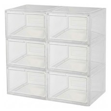 AOTTO 創意傢俱 磁吸加厚正開收納鞋盒 AL-210W 6個, 透明, 1組