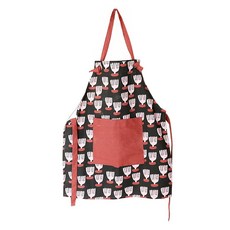 日系親子圍裙 棉質舒適透氣 兒童烹飪圍裙, 紅黑花朵, 1件