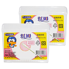 幫姆粗軸棉花棒 方盒, 2盒, 360入