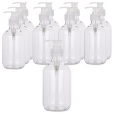 按壓式圓角分裝瓶 300ml, 透明（蓋）, 10個