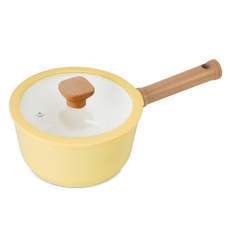 Sisem Cream系列電磁爐適用陶瓷單柄鍋, 奶油黃, 18cm, 1個