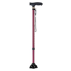 펠리스제이 보행 보조 어르신 지팡이, 핑크라이트 네발, 1개