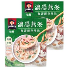 QUAKER 桂格 濃湯燕麥 鮮蔬蘑菇風味 5包, 215g, 2盒