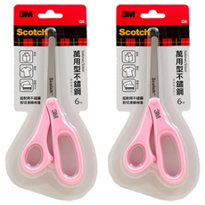 3M Scotch 萬用型不鏽鋼事務專用剪刀 6吋 圓頭設計 安全性佳, 顏色隨機, 2支