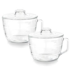 Glasslock格拉氏洛克 強化玻璃可微波泡麵碗1000ml, 透明, 2個