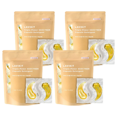 라비킷 트리플 파워 쏙트너 올인원 화이트린넨향 캡슐세제, 30개입, 4개