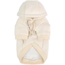 Grooming Dog 寵物情侶裝刷毛連帽T, 象牙白