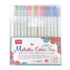 東亞PMS金屬書法軟毛筆, 15色, 1套