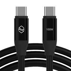 SINJIMORU E-Marker 晶片 100W C to C PD 超高速充電線, 1個, 1m, 黑色