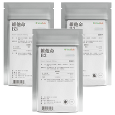 VitalBulk 維他命 B3膠囊, 100顆, 100mg, 3包