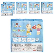 LIANG HO 良和 環保清潔袋(大), 65x75cm 33L 藍色 17張入, 6袋