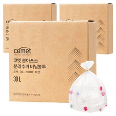 코멧 뽑아쓰는 분리수거 배접 비닐봉투, 300개, 30L