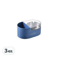 크로닉401 뚜껑 부착형 벽걸이 재떨이 + 스티커, 블루, 3세트