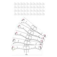 半永久眉毛設計用貼尺5件組, 混合型, 10套