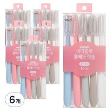 비타할로 롱헤드 칫솔 모던컬러, 10개입, 6개