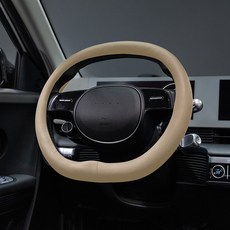 벤딕트 차량용 실리콘 핸들 커버 타공 더블 D컷 순정형, 새들브라운