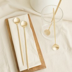 Nothyang 手打黃銅長茶匙攪拌棒, 4個, 單一顏色