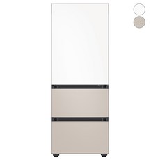 [색상선택형] 삼성전자 비스포크 313L 3도어 키친핏 김치플러스 냉장고 방문설치, 새틴화이트(상칸) + 새틴베이지 (중칸,하칸), RQ33DB74D2AP