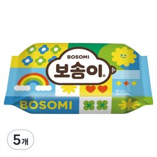 보솜이 이지플레이 아기물티슈 휴대형, 5개, 10매, 55g