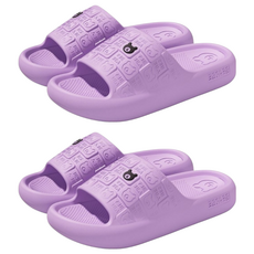 寵物星樂園 踩屎感厚底防滑小熊拖鞋/家居浴室防水止滑拖鞋/EVA軟底防臭室內拖鞋/防滑外穿涼拖鞋 36, 紫色, 2雙