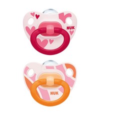 NUK 經典安撫奶嘴 2 件套, 6~18個月, 粉色, 1組