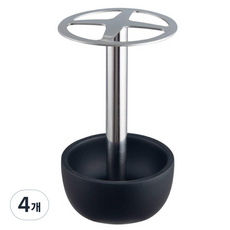 MEO 플라워 칫솔 꽂이 홀더 거치대, 블랙, 4개