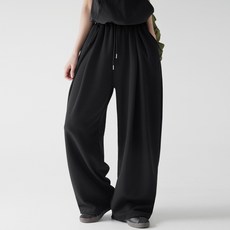 Cotton Closet 女款大尺碼兩穿壓褶氣球寬版運動褲