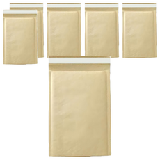 黃牛皮自黏防震氣泡公文袋, 25.4 x 12.7cm, 6包