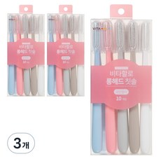 비타할로 롱헤드 칫솔 모던컬러, 10개입, 3개