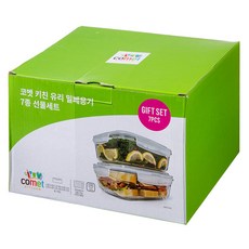 comet Kitchen 耐熱400度 玻璃密封保鮮盒禮盒 7入, 1組
