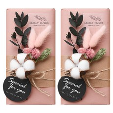 LASALT 金莎巧克力永生花束禮盒組 粉色款, 永生乾燥花束+金莎巧克力 8顆入+牛皮紙購物袋+萬用感謝卡, 2組