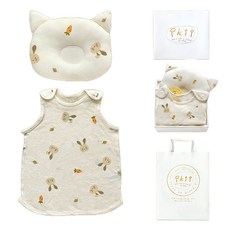 韓國 ikii 兒童有機枕頭 + 網眼睡眠背心禮盒組