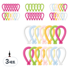 피앤비유니티 요술풍선 50p + 펌프 세트, 마카롱 스탠다드 혼합7색, 3세트