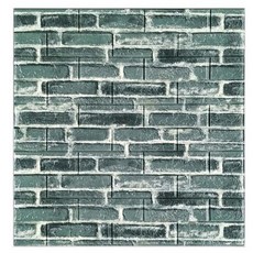 Jiko_Easy Go 3D自黏防水隔熱磚紋泡棉壁紙, 復古藍磚, 1個