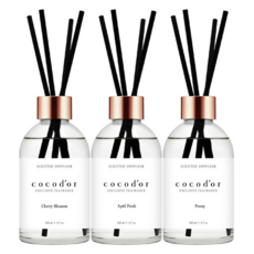 COCODOR 珂珂朵爾 花漾年華擴香3入禮盒 簡約瓶裝設計 提升生活質感 200ml/瓶, 春櫻盛放+四月花香+可愛牡丹, 1組