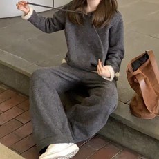 Paperments 女款Harry柔軟拼色連帽針織上下裝套組 12959