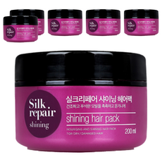 엘라스틴 실크리페어 샤이닝 헤어팩, 200ml, 6개